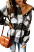 Plaid Print Buttoned Shirt Coat With Pocket